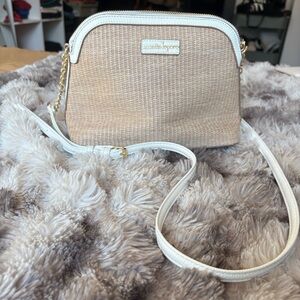 Nanette Lepore Tan and Cream Crossbody Bag